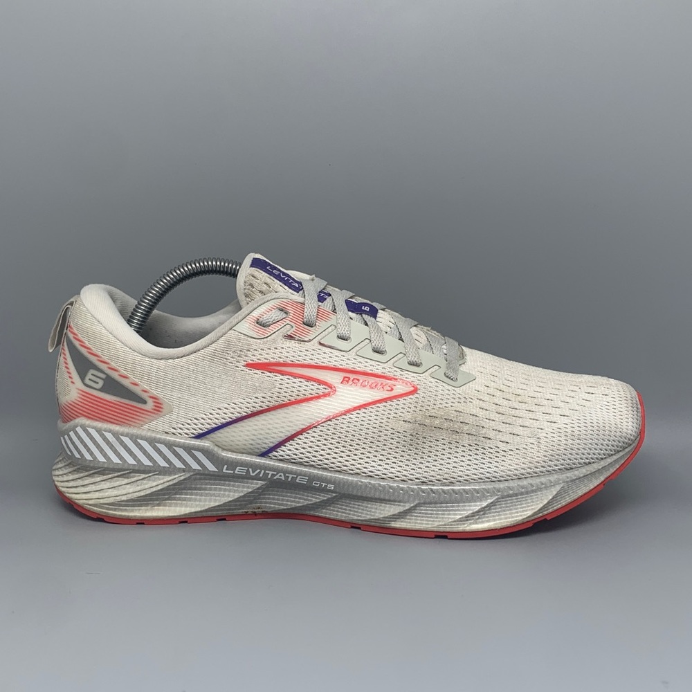 Brooks Levitate 5 White Red Grey Running Shoes 1103961D407 Men’s Sz 10 - Picture 5 of 10